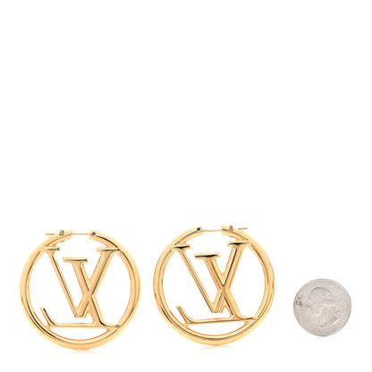 Louis Vuitton Metal Louise Hoop Earrings Gold 2 of 5