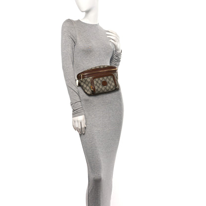 Gucci GG Supreme Monogram Textured Calfskin Retro Interlocking G Belt Bag Beige Ebony Brown Sugar 2 of 12