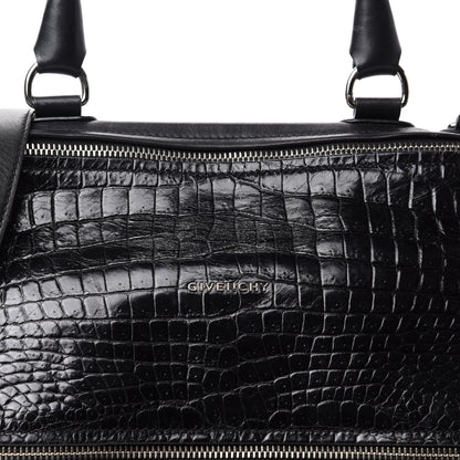 Givenchy Smooth Calfskin Crocodile Embossed Medium Pandora Black 10 of 10