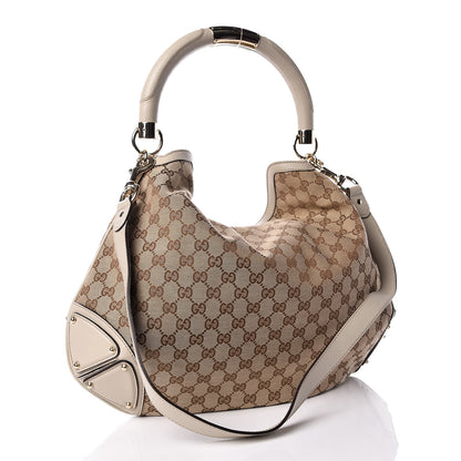 Gucci Monogram Large Indy Top Handle Hobo Off White 4 of 12