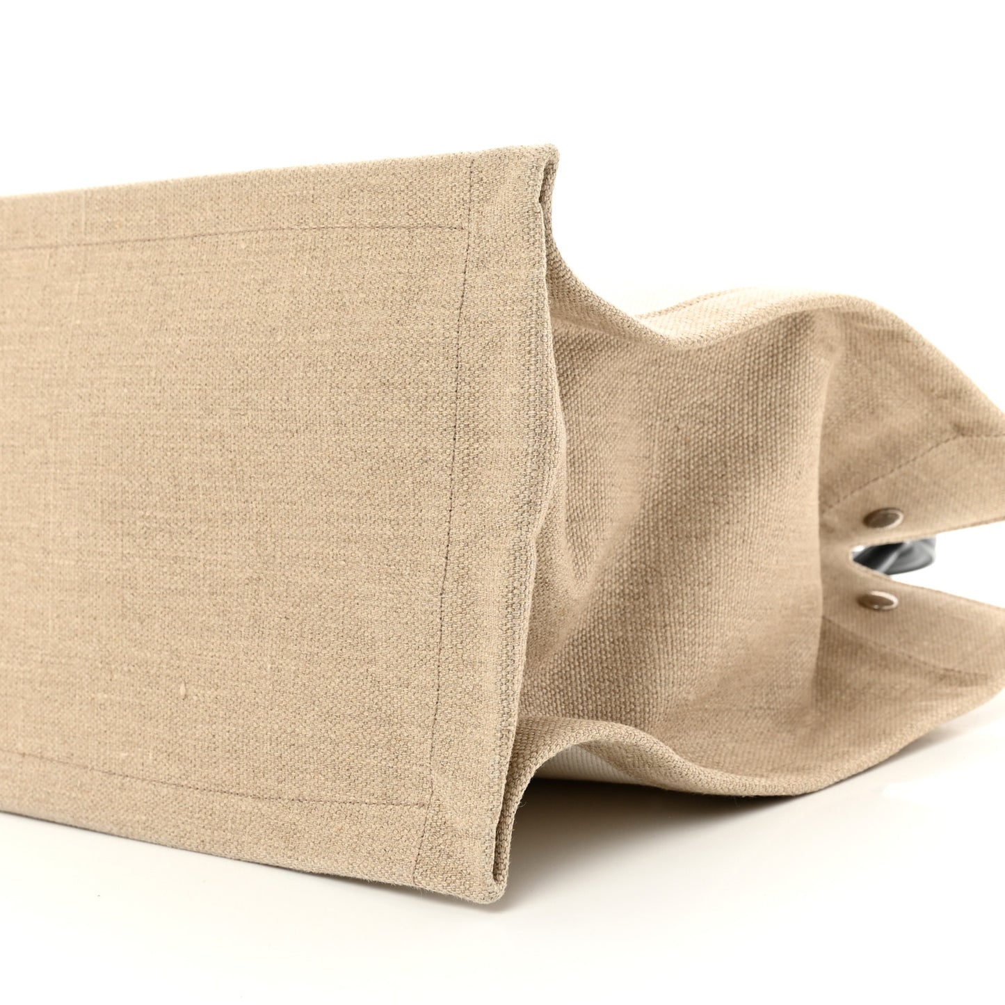 Linen Calfskin Small Rive Gauche Tote Greggio Natural