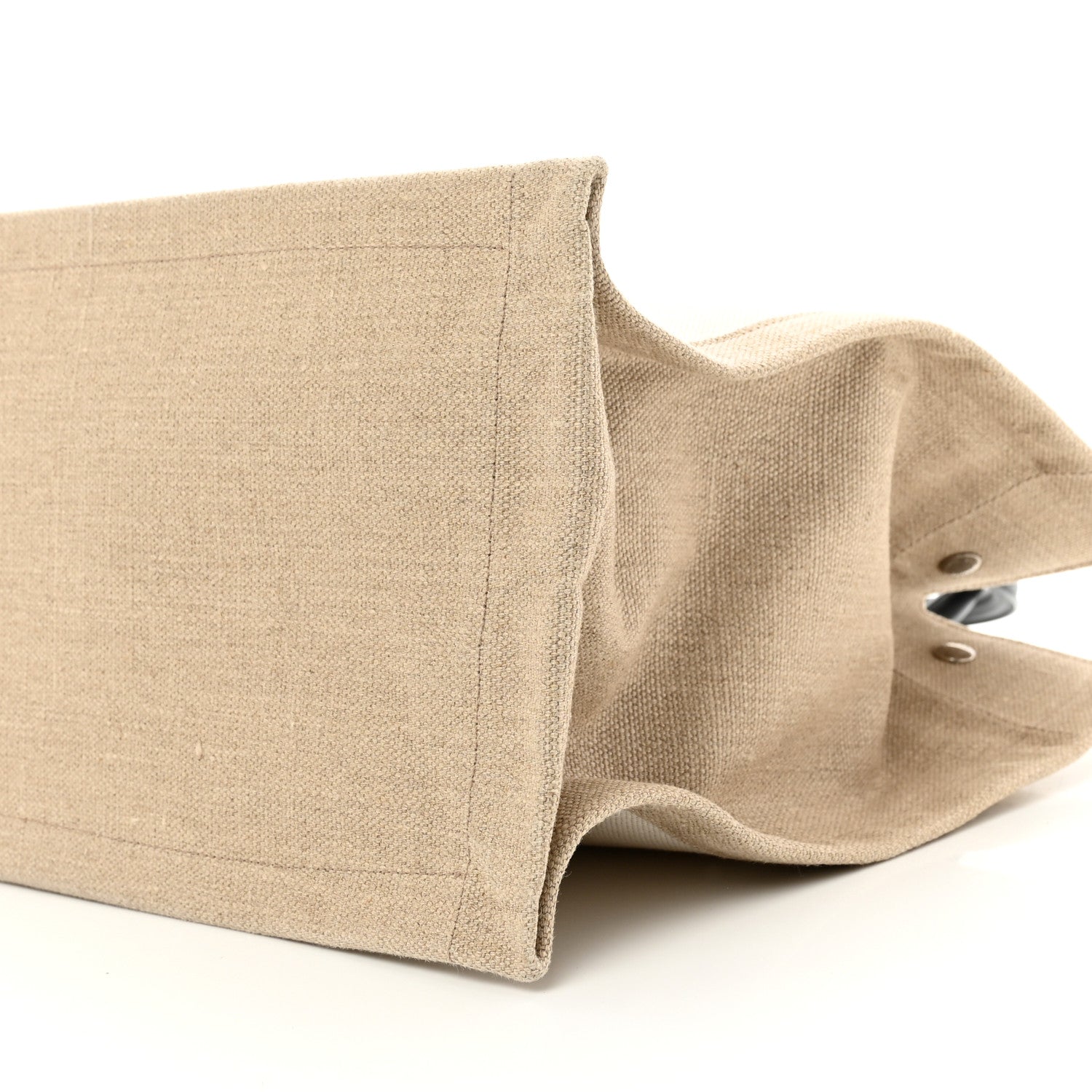 Saint Laurent Linen Calfskin Small Rive Gauche Tote Greggio Natural 9 of 9