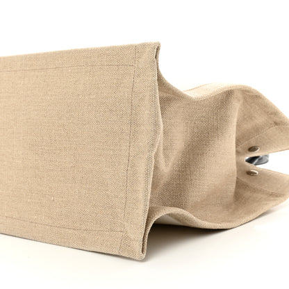 Saint Laurent Linen Calfskin Small Rive Gauche Tote Greggio Natural 9 of 9