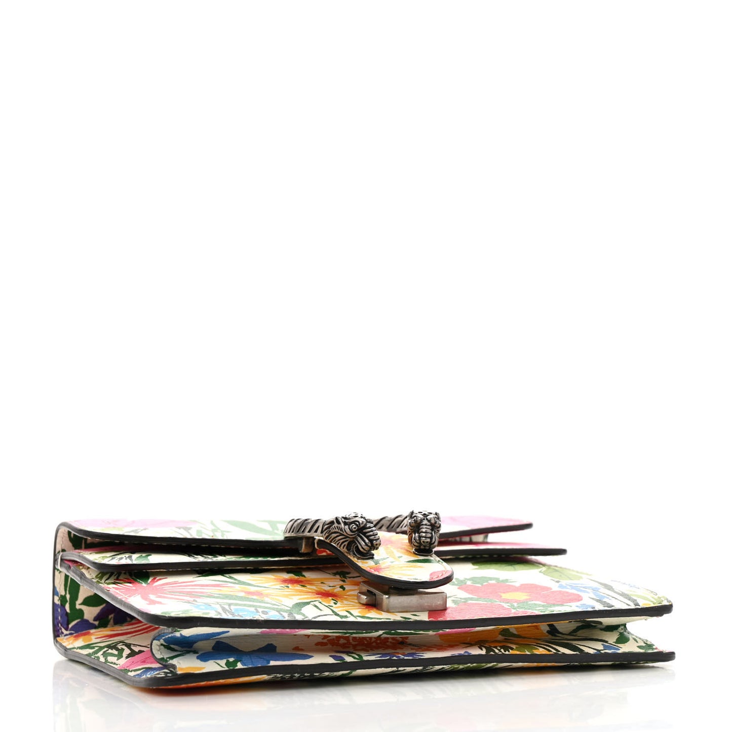 X KEN SCOTT Textured Calfskin Pomponica Print Mini Dionysus Shoulder Bag White Multicolor
