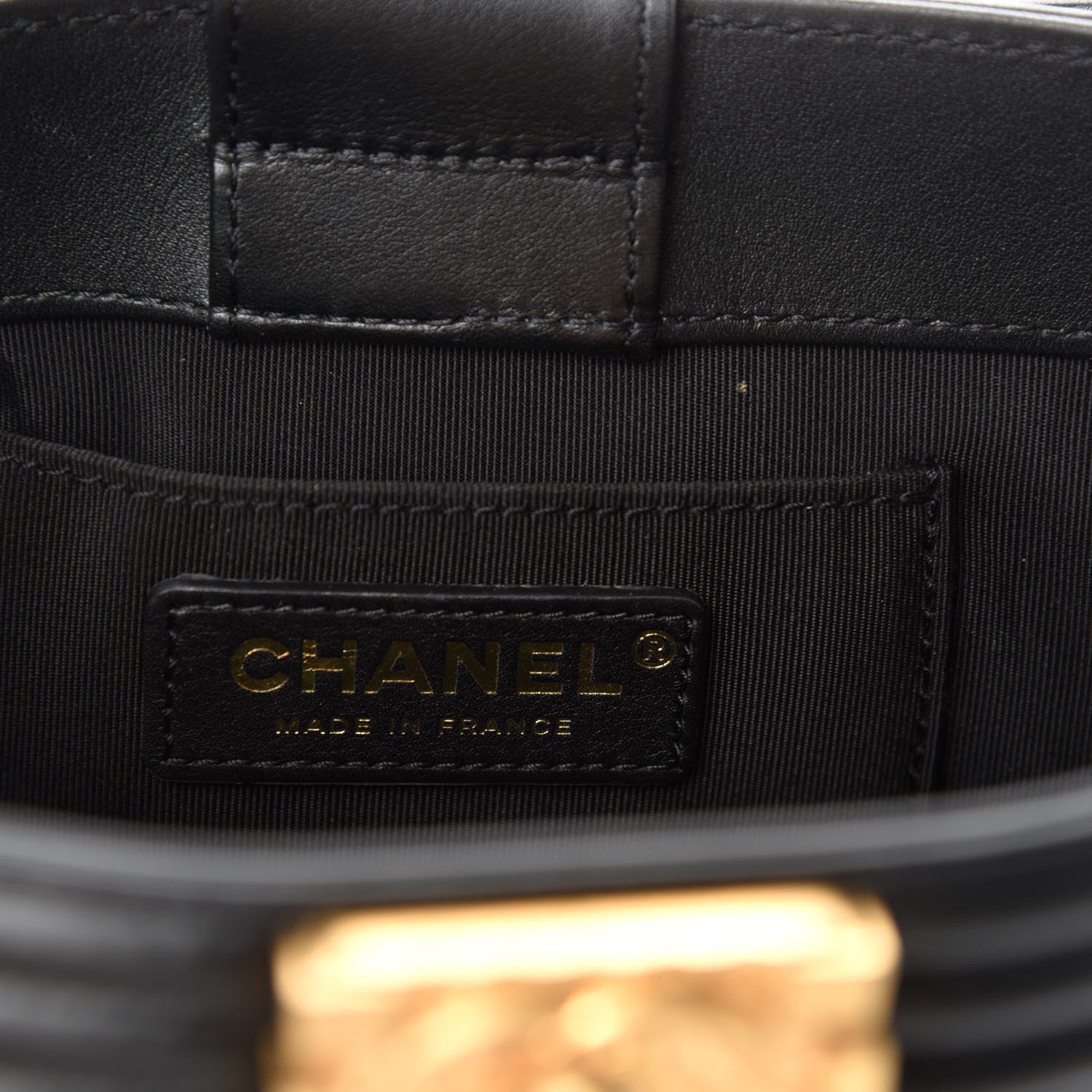 Chanel Calfskin Quilted Boy Bucket Bag Black 9 of 11
