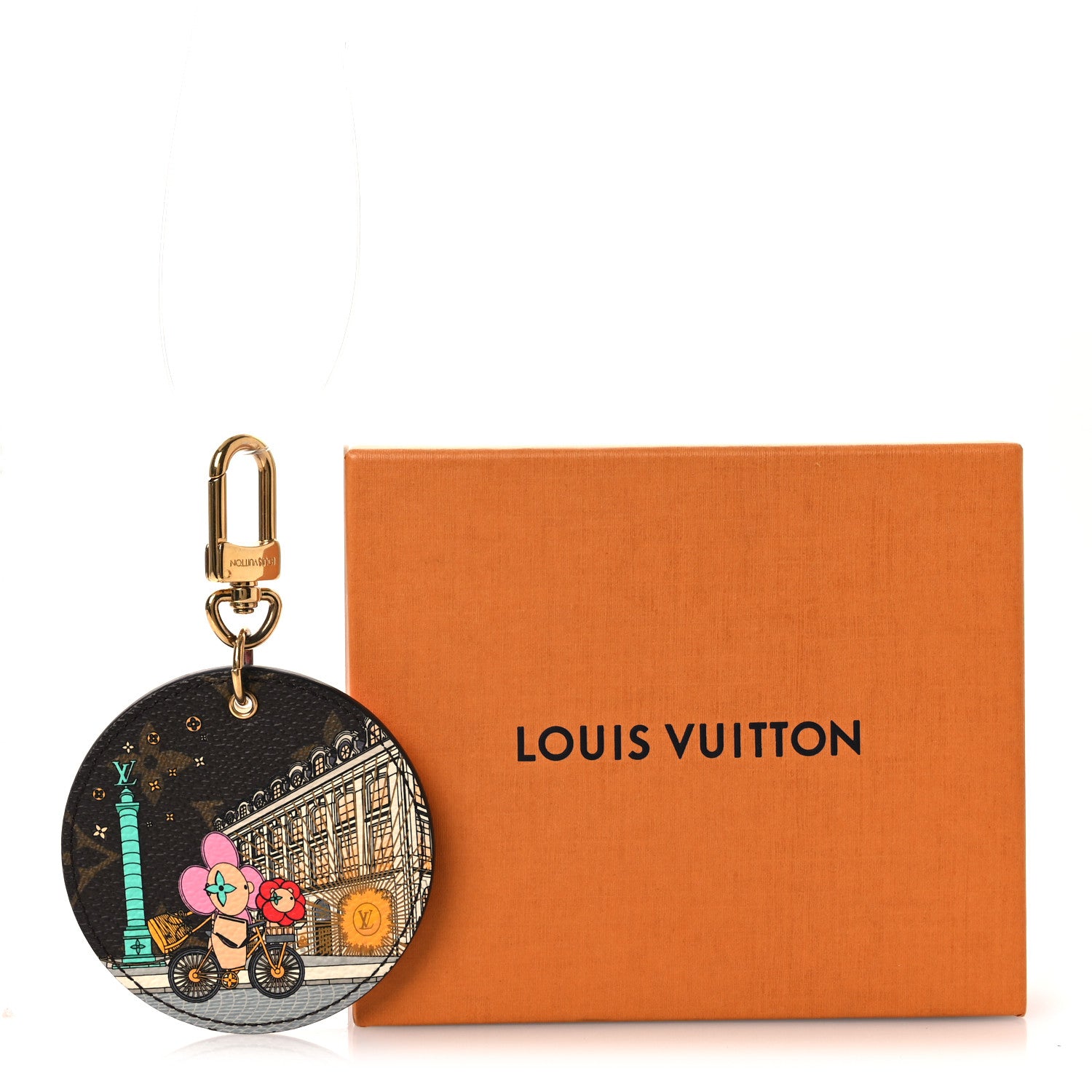 Louis Vuitton Monogram 2022 Christmas Animation Paris Bag Charm Key Ring Pink 5 of 5