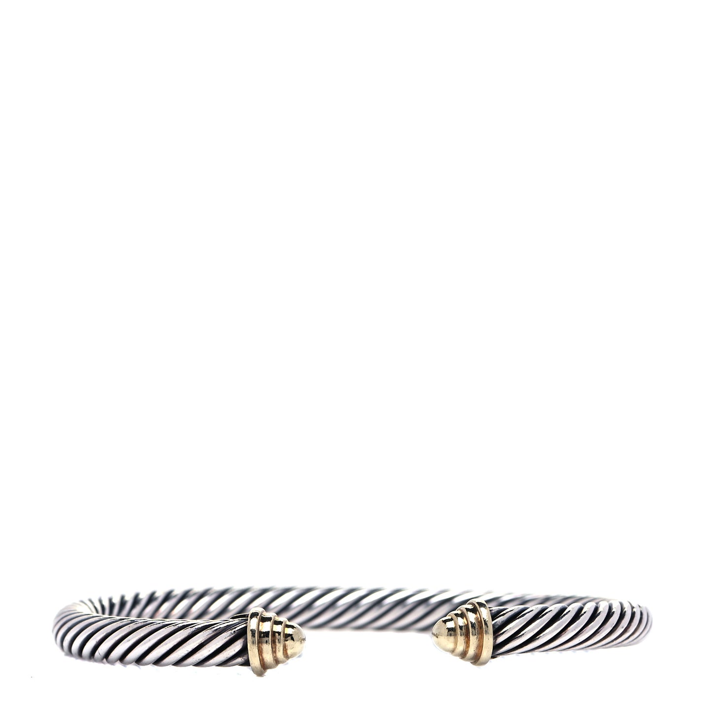 Sterling Silver 14K Yellow Gold 5mm Cable Classics Bracelet