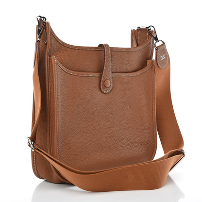 Hermes Taurillon Clemence Evelyne III PM Gold 3 of 9