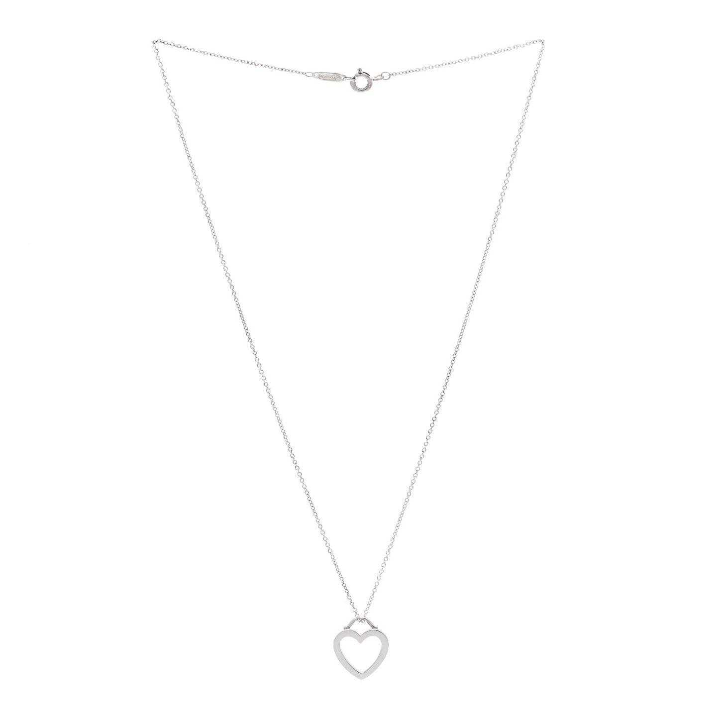 Sterling Silver Open Heart Pendant Necklace