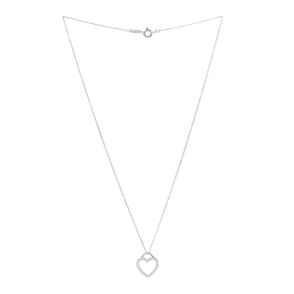 Tiffany Sterling Silver Open Heart Pendant Necklace 3 of 7
