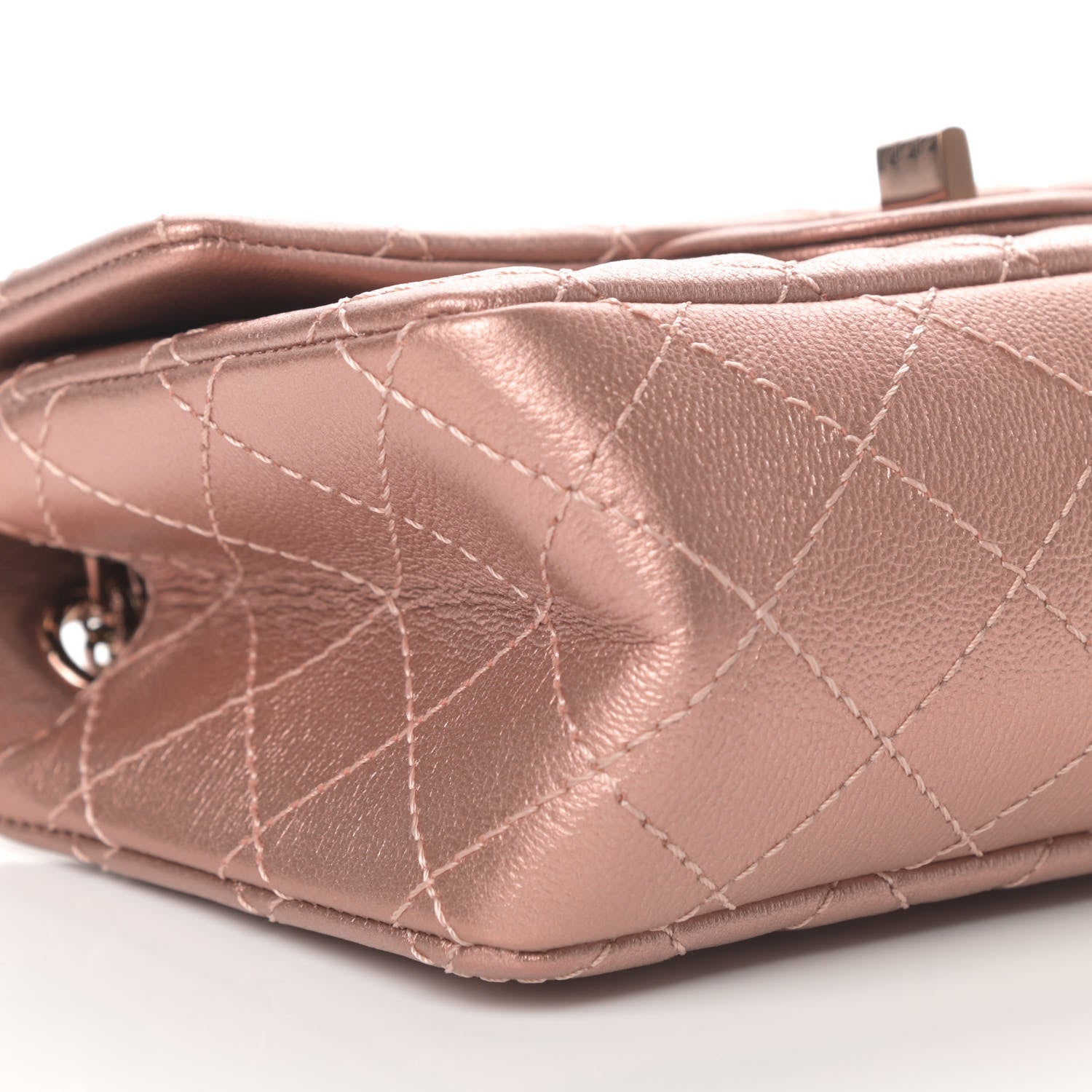 Chanel Metallic Grained Calfskin Quilted 2.55 Reissue Mini Flap Copper Pink 8 of 9