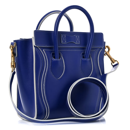 Celine Satin Calfskin Nano Debossed Luggage Inky Blue 3 of 11
