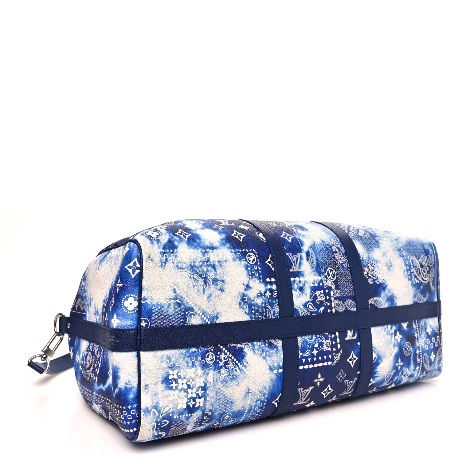 Louis Vuitton Cowhide Monogram Bandana Keepall Bandouliere 50 Blue 3 of 8