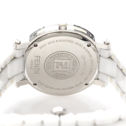 Fendi Stainless Steel Ceramic Diamond Bezel 38mm Round Quartz Watch White 4 of 12