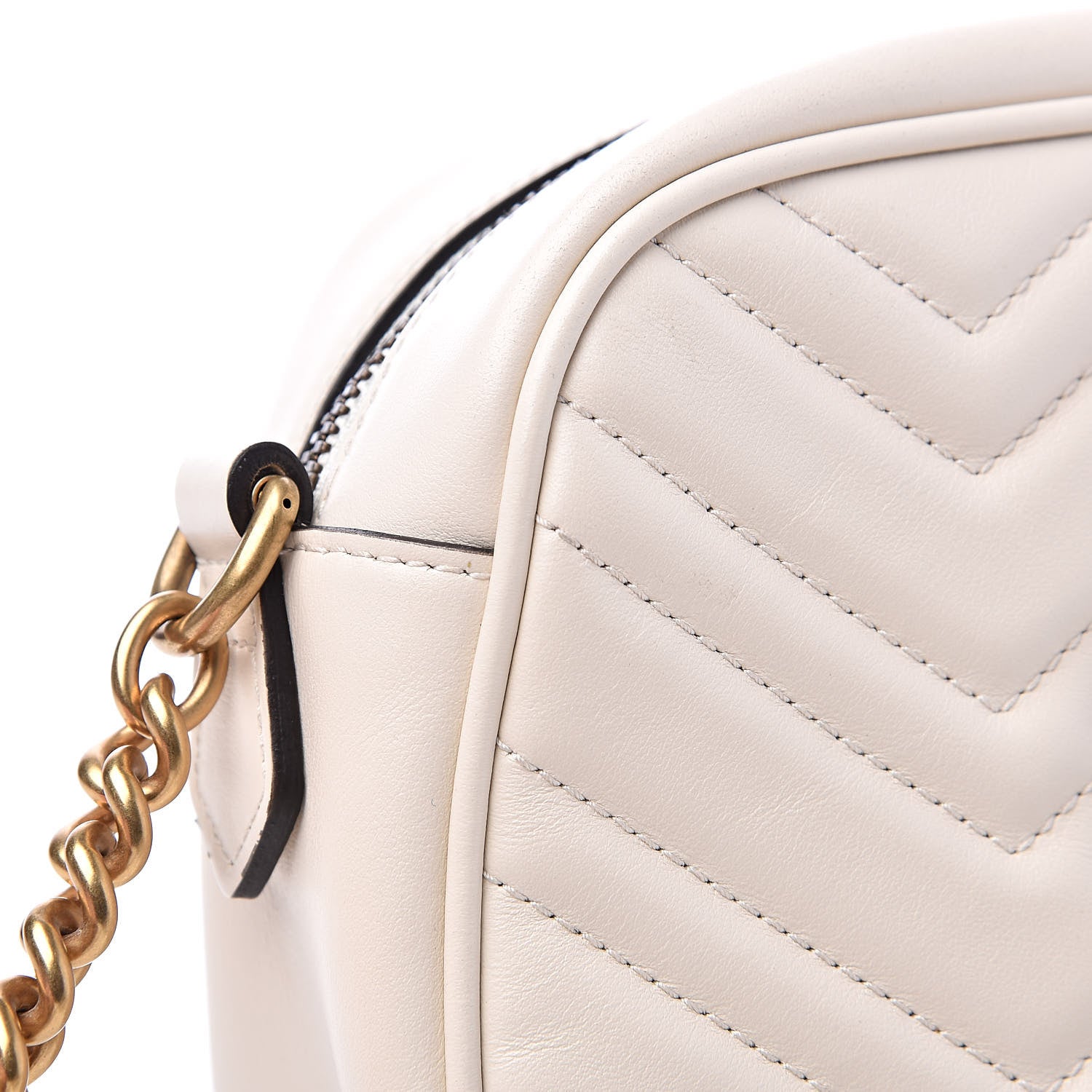 Gucci Calfskin Matelasse Small GG Marmont Chain Shoulder Bag White 12 of 16