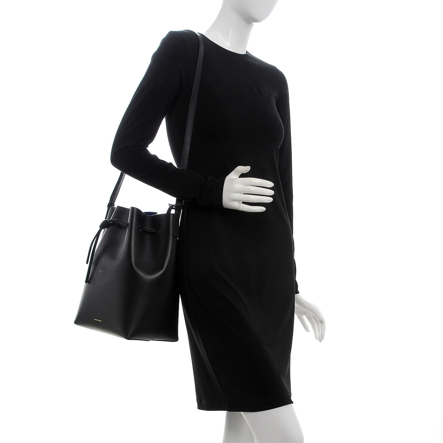 Vegetable Tanned Calfskin Bucket Bag Black Royal