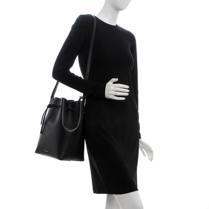 Mansur Gavriel Vegetable Tanned Calfskin Bucket Bag Black Royal 2 of 11