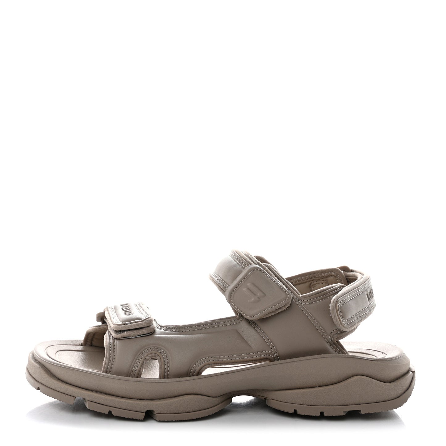 Fake Leather Womens Tourist Sandals 37 Taupe