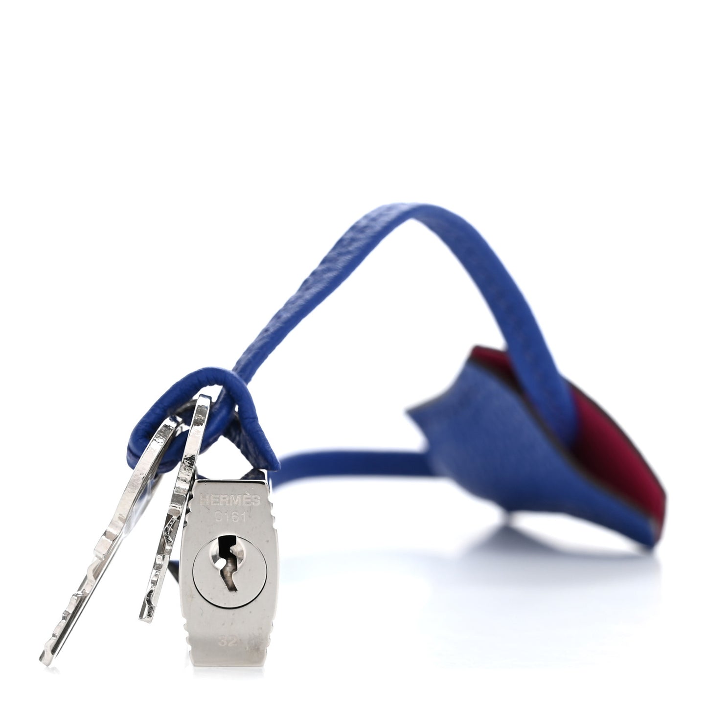 Togo Lock and Key Clochette Set  Bleu Electrique Rose Pourpre