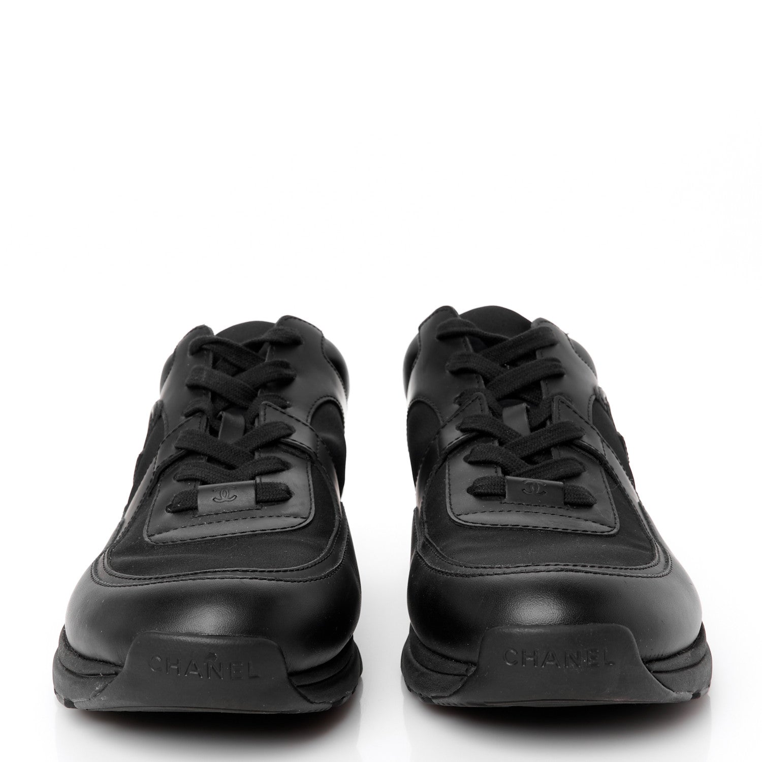 Chanel Lambskin Fabric CC Uniform Sneakers 42 Black 3 of 9