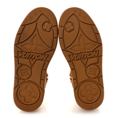 Louis Vuitton Monogram Denim Aspen Platform Clog Mules 38 Beige 6 of 10
