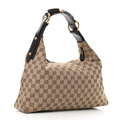 Gucci Monogram Medium Horsebit Chain Hobo Dark Brown 2 of 9