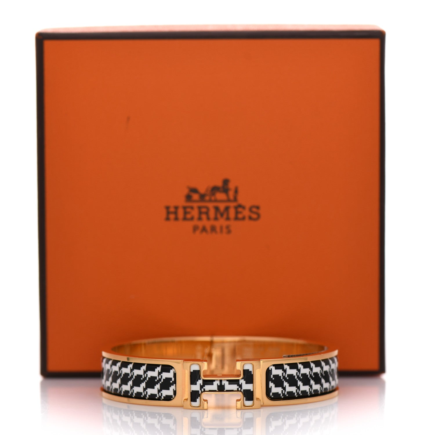 Hermes Enamel Cheval Pixel Clic Clac H Bracelet PM Black White 4 of 4