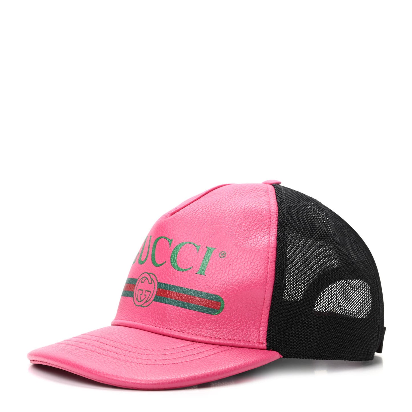 Cripto Calfskin Logo Baseball Hat M Fuxia Black