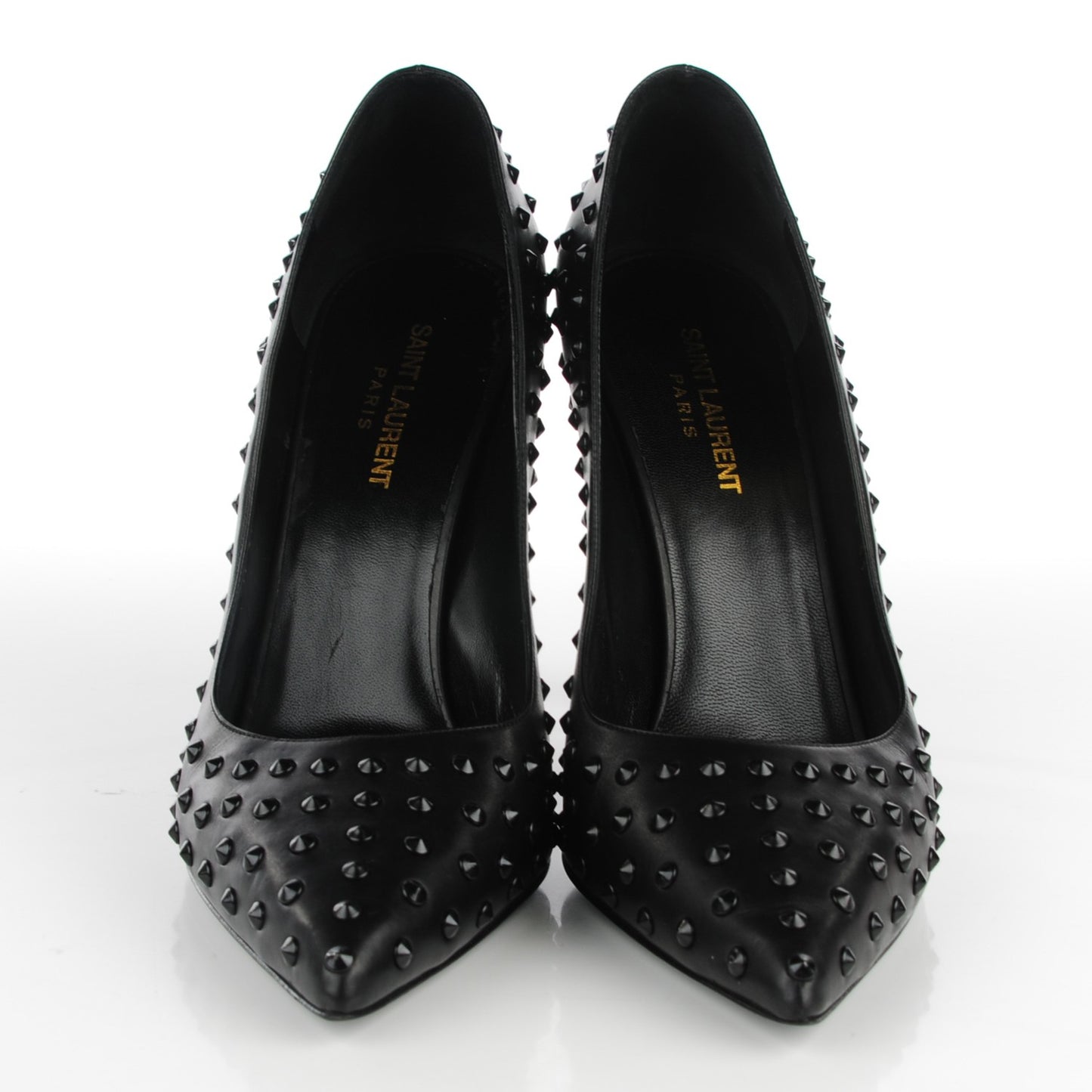 Calfskin Paris Spiked 105 Pumps 41 Black