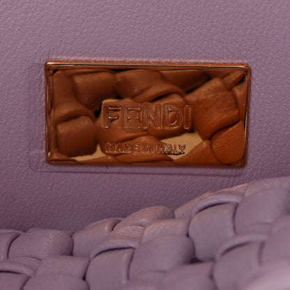 Fendi Nappa Intreccio Stacked Bar Mini Peekaboo Iconic Satchel Anemone 6 of 10