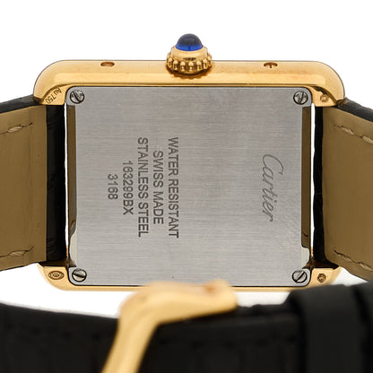 Cartier Stainless Steel 18K Yellow Gold Alligator 24mm Tank Solo Quartz Watch 4 of 5