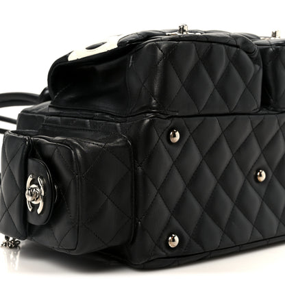 Chanel Calfskin Quilted Small Cambon Multipocket Reporter Black White 9 of 10