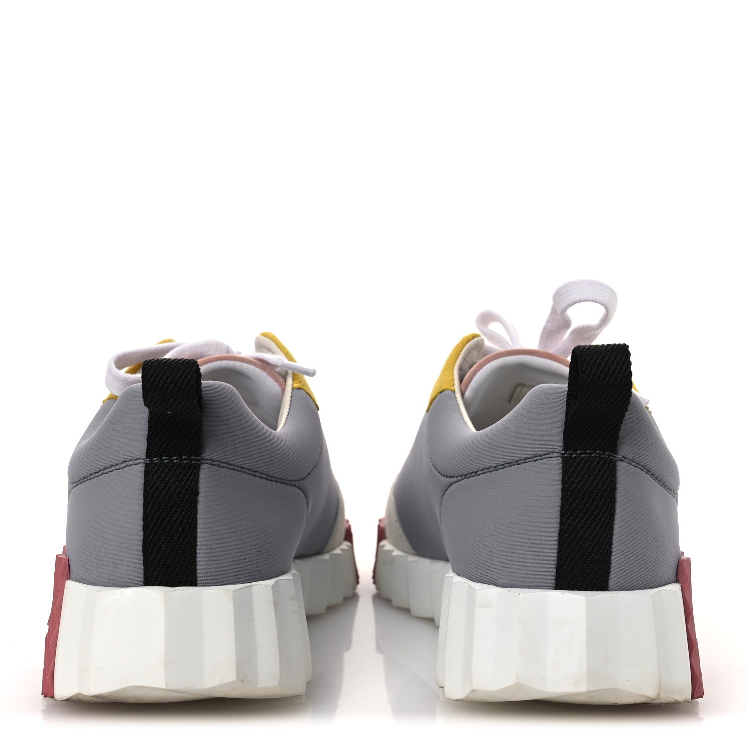 Hermes Technical Canvas Suede Goatskin Bouncing Sneakers 36 Gris Multicolor 6 of 15