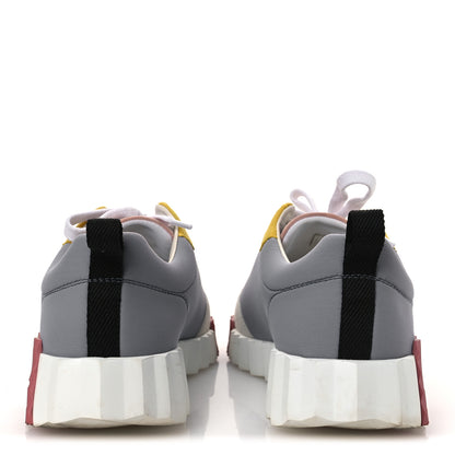 Hermes Technical Canvas Suede Goatskin Bouncing Sneakers 36 Gris Multicolor 6 of 15
