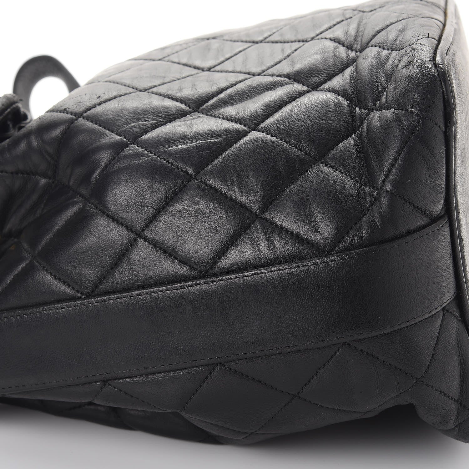 Chanel Lambskin Quilted Drawstring Bag Black 32 of 39
