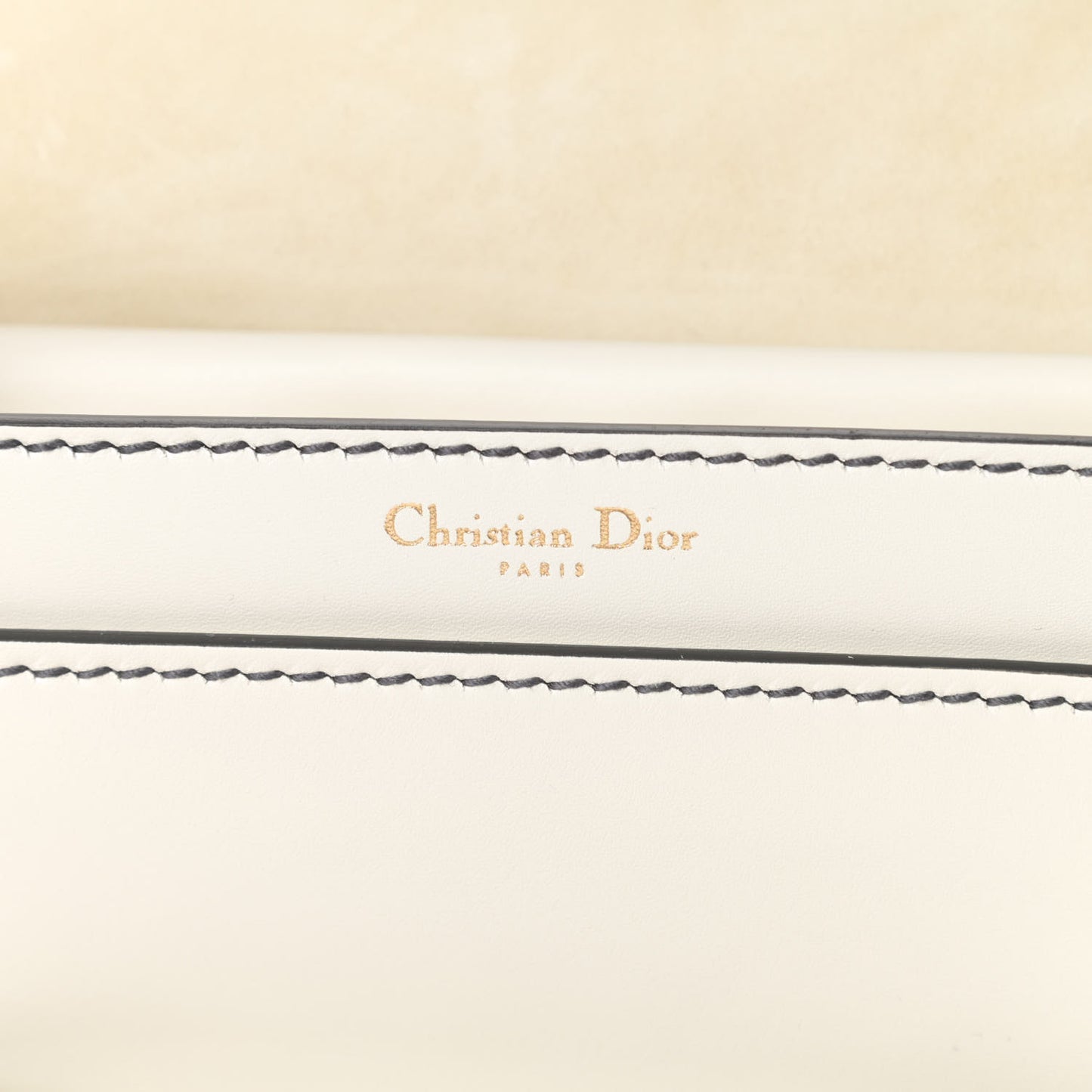 Calfskin J'Adior Chain Flap Bag Off White