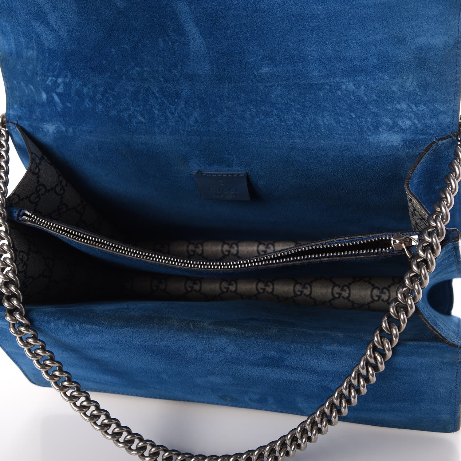 Gucci GG Supreme Monogram Blooms Medium Dionysus Shoulder Bag Beige Navy Vintage Blue 5 of 8