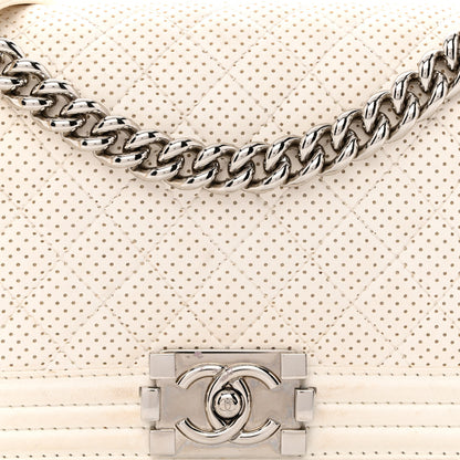 Chanel Lambskin Perforated Medium Boy Flap White 7 of 20
