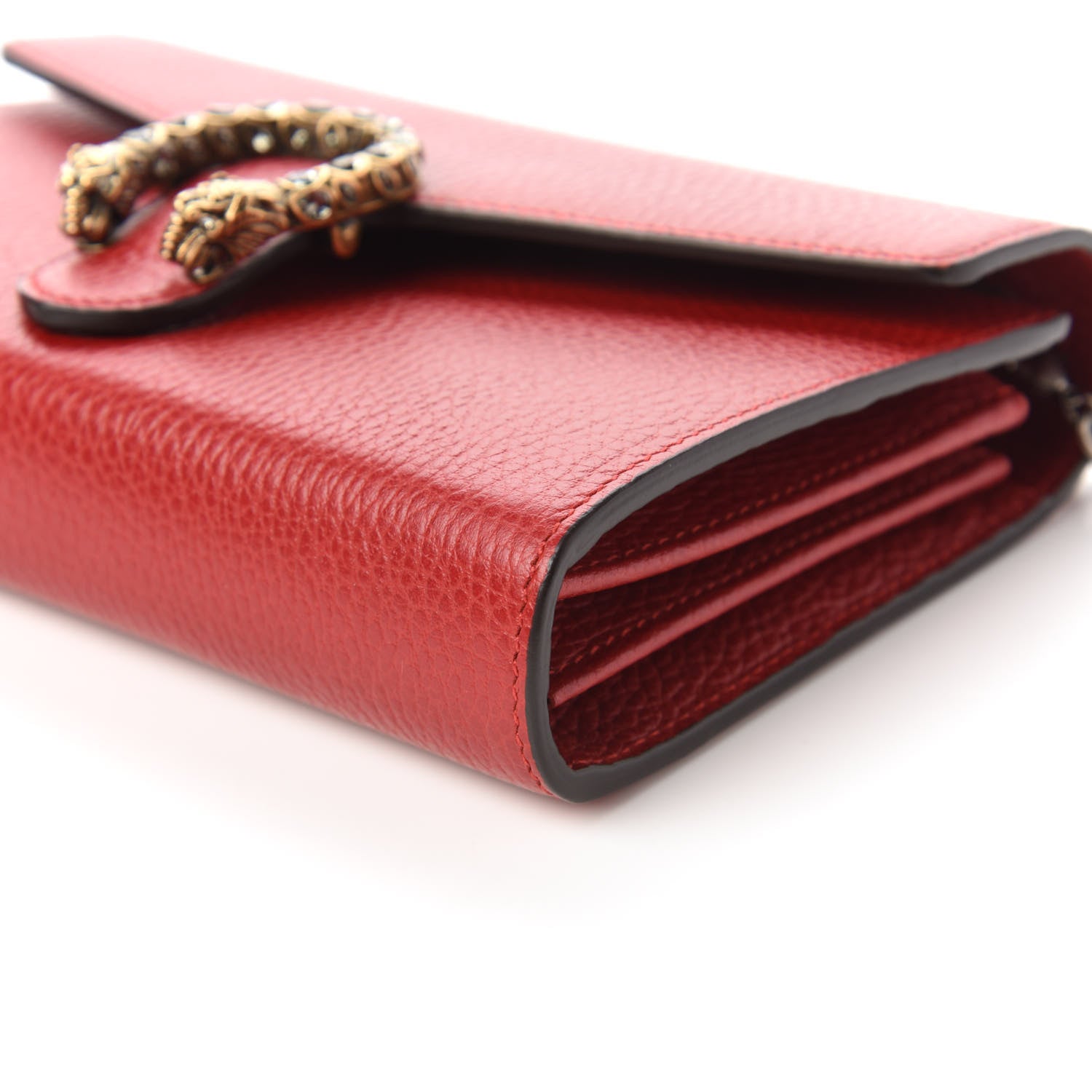 Gucci Calfskin Mini Dionysus Chain Wallet Hibiscus Red 7 of 10