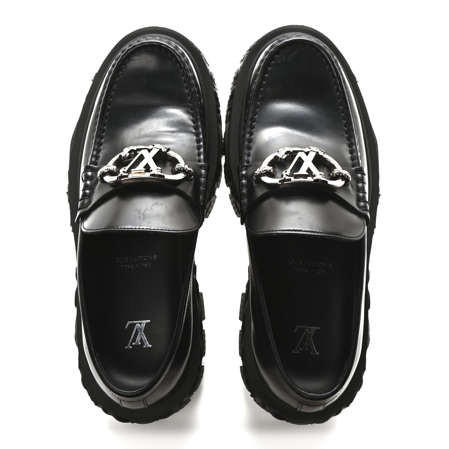 Calfskin Baroque Mens LV Loafers 9 Black