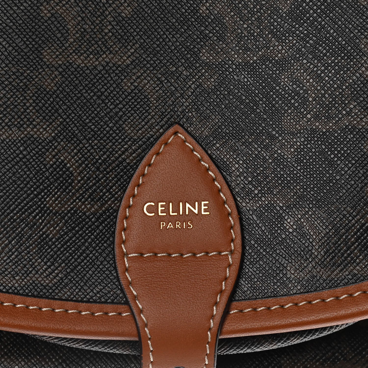 Celine Triomphe Canvas Folco Bag Tan 8 of 13