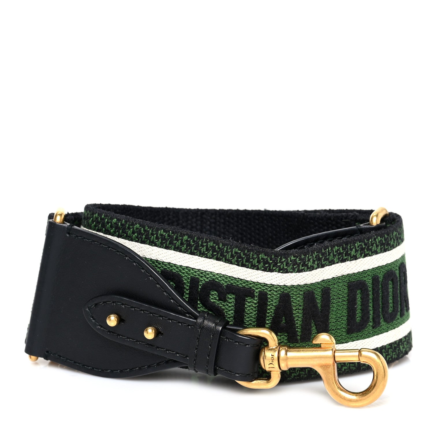 Christian Dior Canvas Embroidered Shoulder Strap Green 1 of 4