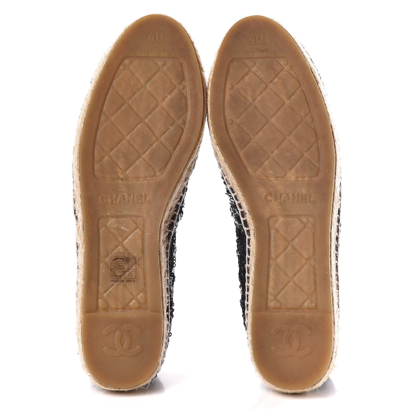 Patent Sequin CC Espadrilles 40 Black