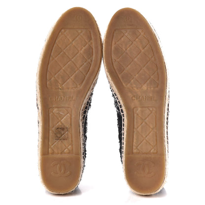 Chanel Patent Sequin CC Espadrilles 40 Black 5 of 13