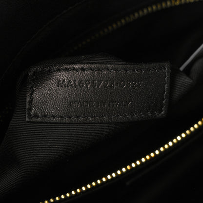 Saint Laurent Calfskin Crocodile Embossed Gaby Satchel Black 8 of 11