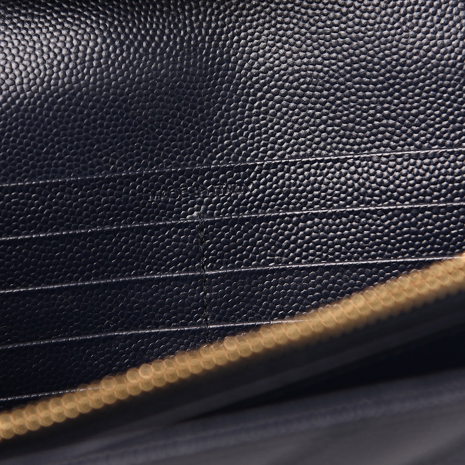Saint Laurent Grain de Poudre Matelasse Chevron Medium Monogram Chain Wallet Navy 6 of 9