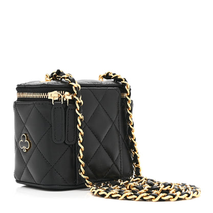 Chanel Lambskin Quilted Enamel Coco Casino Mini Vanity Case With Chain Black 3 of 11