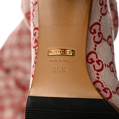 Gucci Monogram Over The Knee Boots Gardenia 35.5 Hibiscus Red 7 of 7