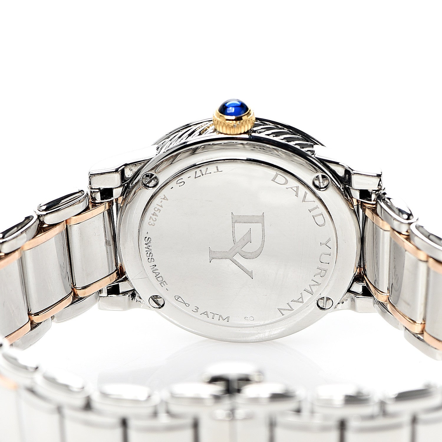 David Yurman Stainless Steel 18K Yellow Gold Diamond Mother of Pearl 30mm Classic Quartz Watch 4 of 6