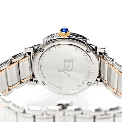 David Yurman Stainless Steel 18K Yellow Gold Diamond Mother of Pearl 30mm Classic Quartz Watch 4 of 6